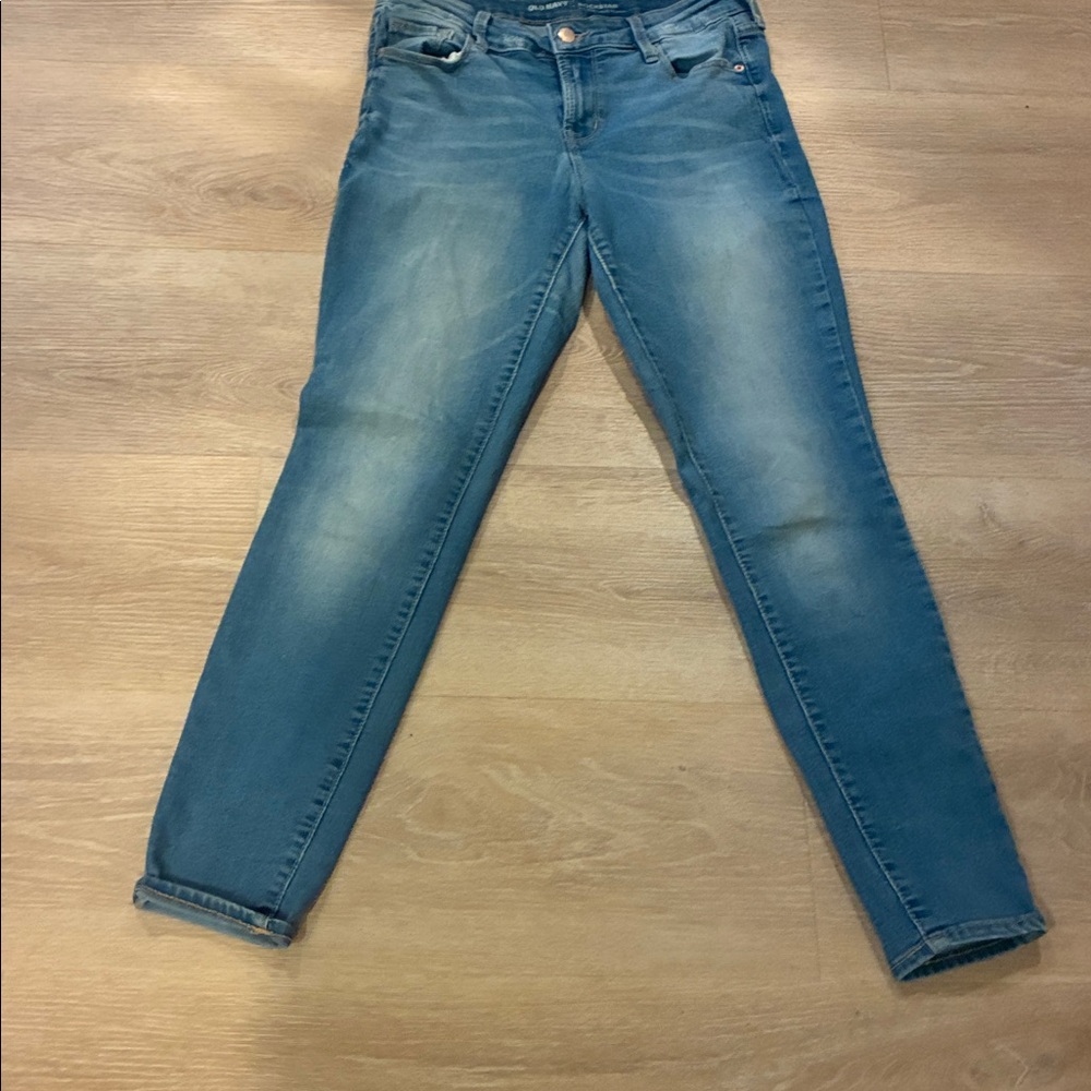 Old Navy Women's Rock Star Mid rise Blue Skinny Jeans Size 6